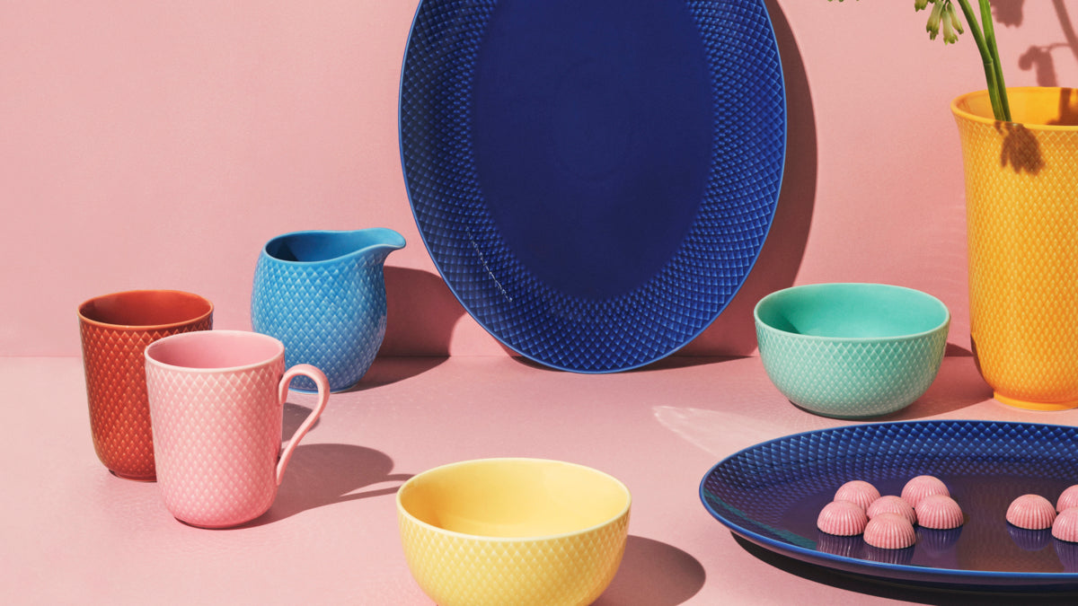 LYNGBY PORCELÆN RHOMBE COLOR, KRUS M. HANK ROSA