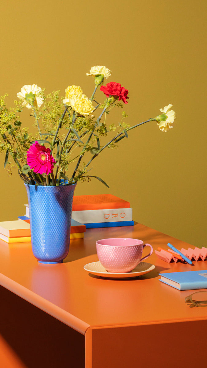 LYNGBY PORCELÆN RHOMBE COLOR, TEKOP M. UNDERKOP, ROSA/SAND