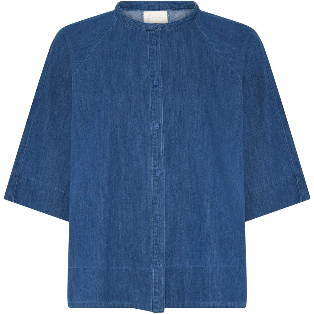 Abu Dhabi denim skjorte 3/4 - Clear Blue Denim
