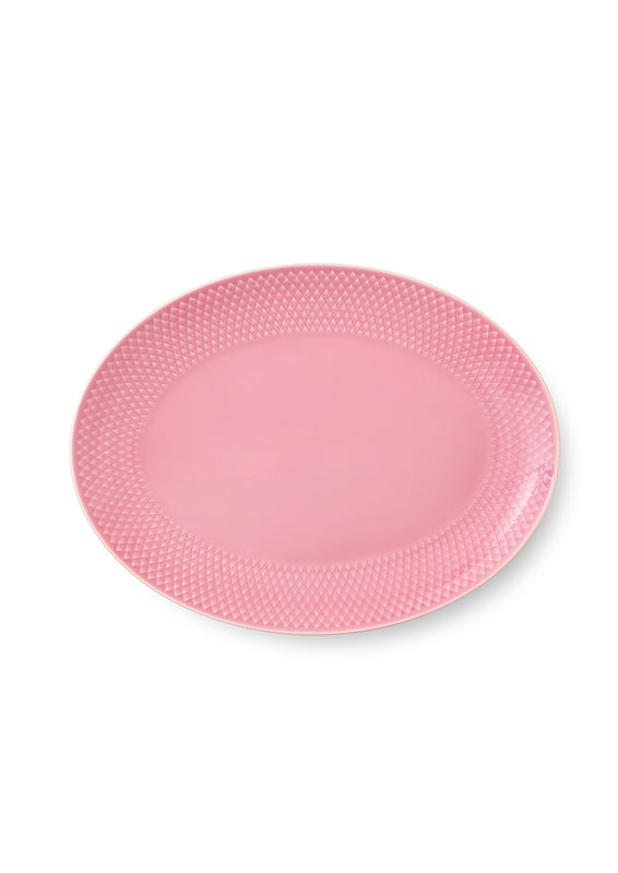 LYNGBY PORCELÆN RHOMBE COLOR, OVALT SERVERINGSFAD 28,5 CM, ROSA