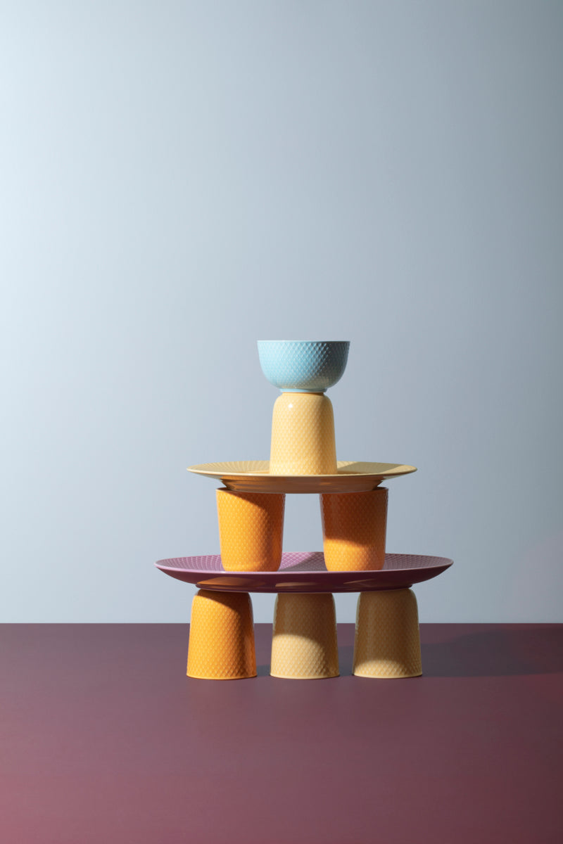 LYNGBY PORCELÆN RHOMBE COLOR, SKÅL Ø11 CM, GUL