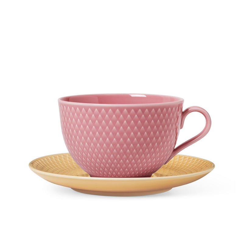 LYNGBY PORCELÆN RHOMBE COLOR, TEKOP M. UNDERKOP, ROSA/SAND