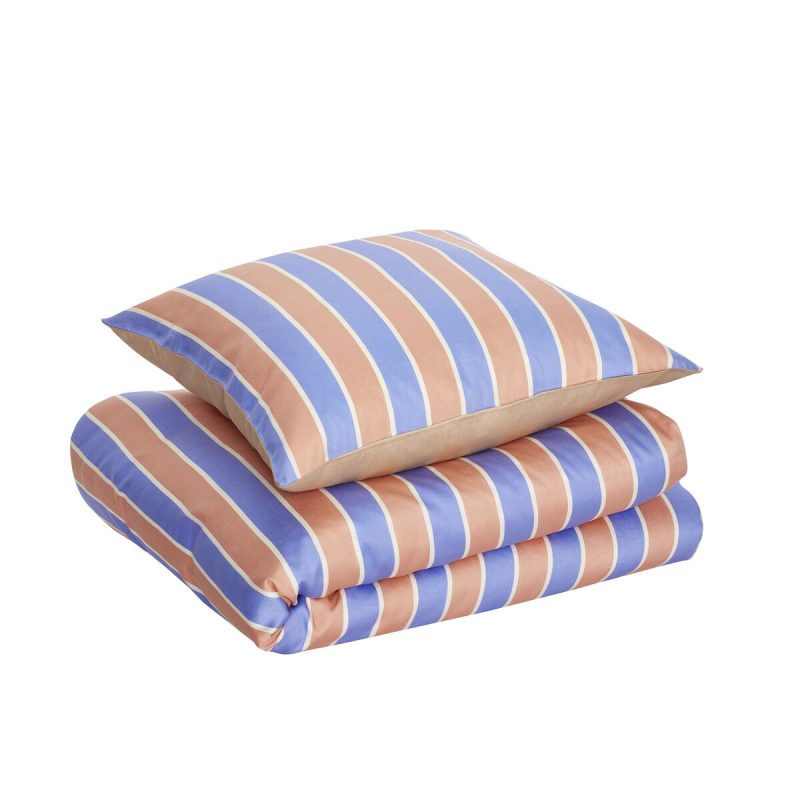 SOLACE BED LIINEN BLUE/PEACH