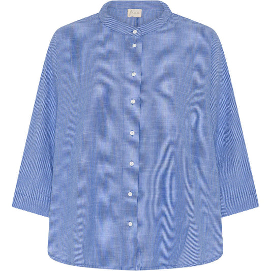 Seoul kort skjorte - Medium Blue Stripe