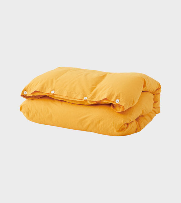 COTTON PERCALE DUVET COVER, AMBER YELLOW
